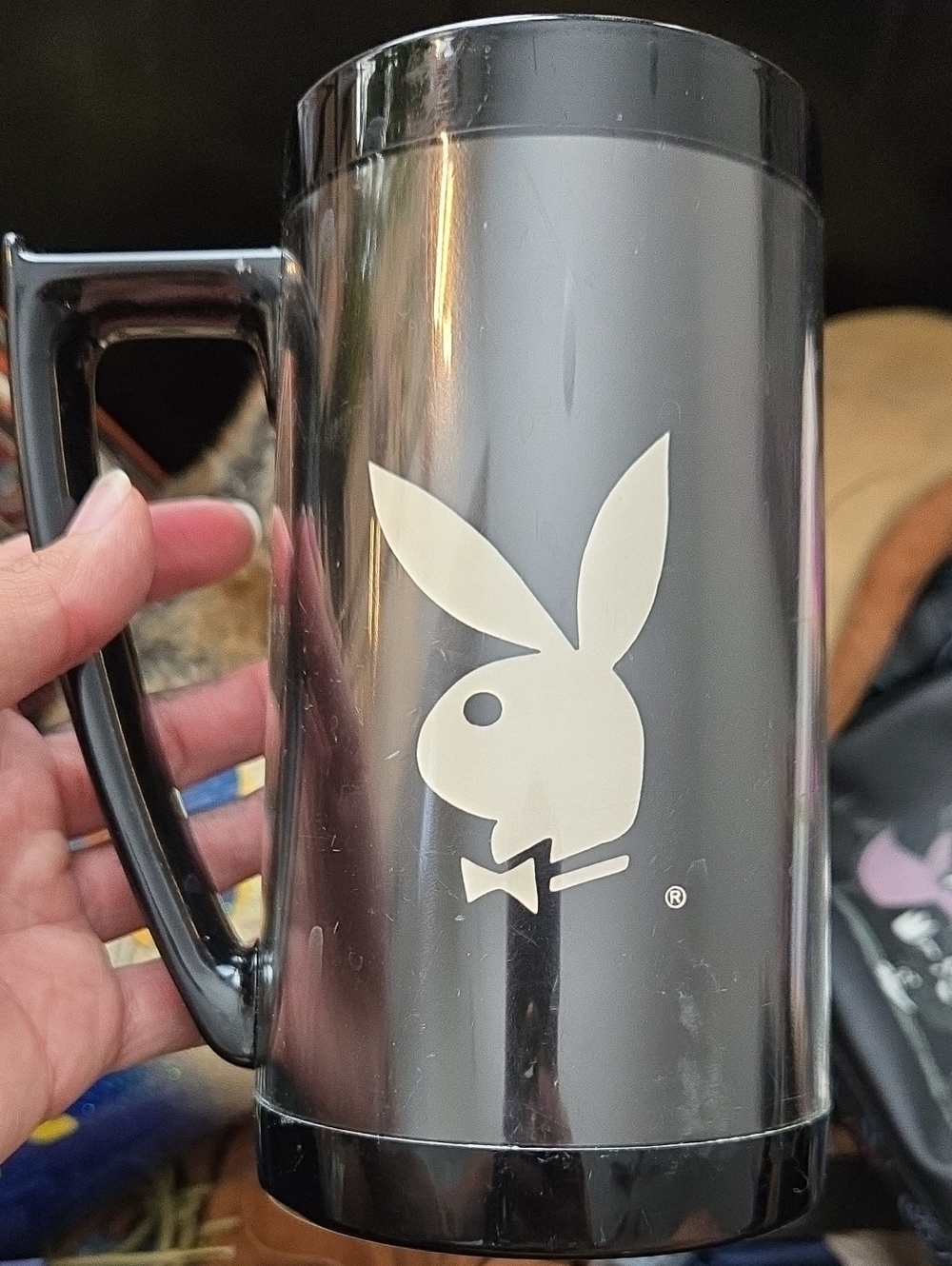 PLAYBOY Black Mug with White Bunny Logo